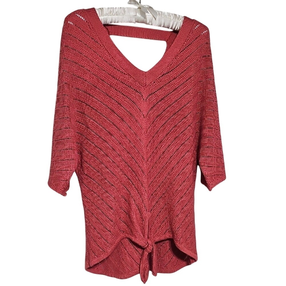 Maurices‎ Knit V-Neck Sweater Size M EUC Pool Cover-up Crochet
